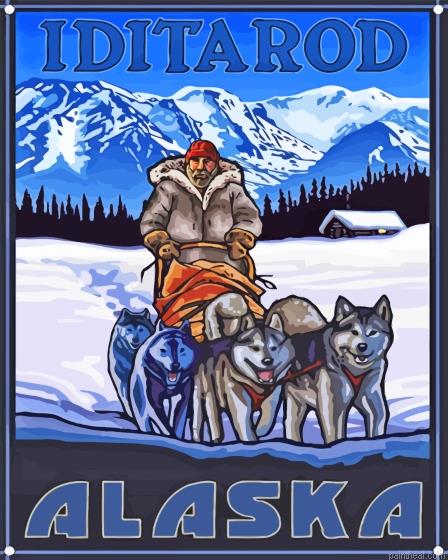 The iditarod alaska race poster painting by numbers.jpeg