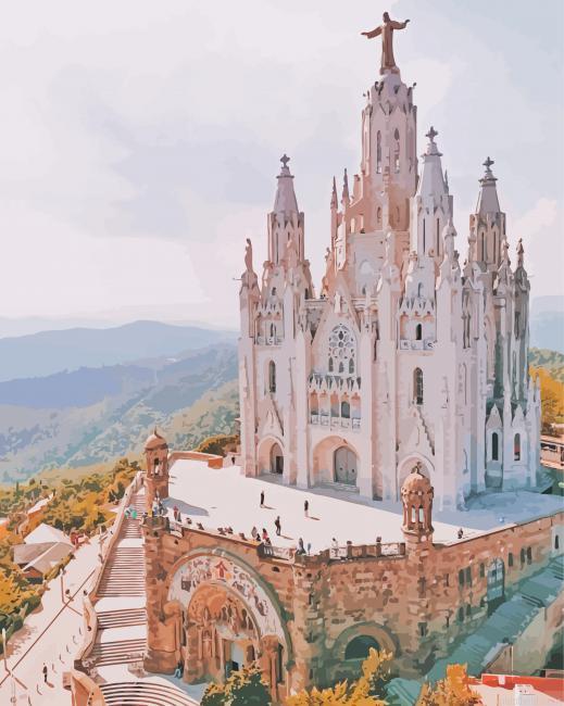 The sagrat cor church in mount tibidabo painting by numbers.jpeg
