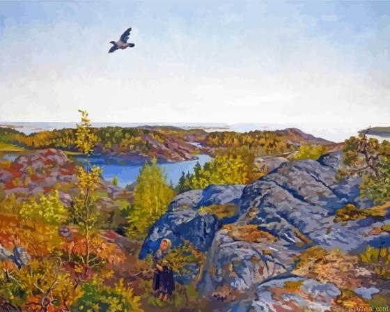 Theodor kittelsen spring day by the sea painting by numbers.jpeg