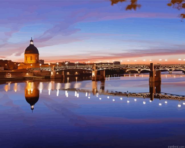 Toulouse pont saint pierre water reflection painting by numbers.jpeg