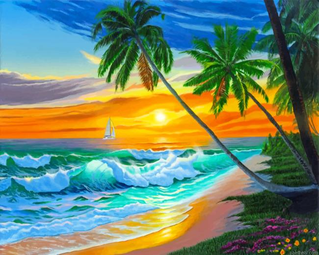 Tropical ocean waves painting by numbers.jpeg