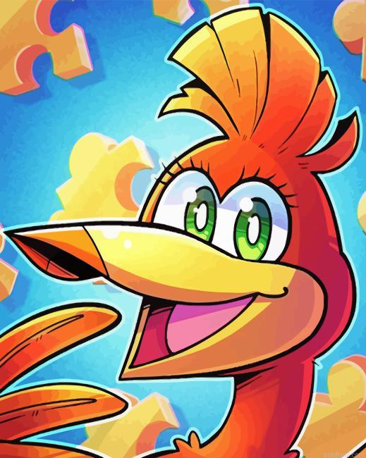 Video game kazooie bird character painting by numbers.jpeg