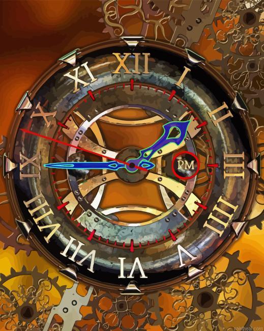 Vintage steampunk clock painting by numbers.jpeg