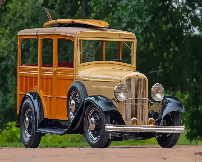 Vintage woody car painting by numbers.jpeg