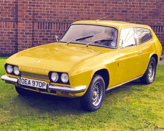 Vintage yellow reliant scimitar car painting by numbers.jpeg