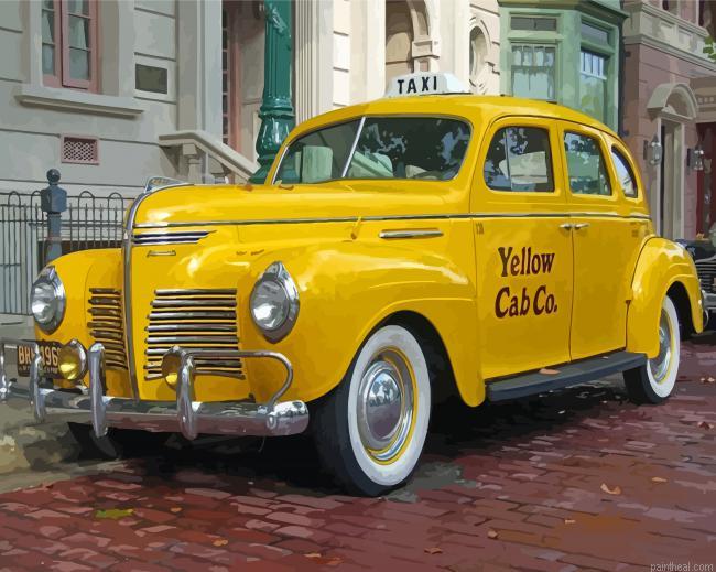 Vintage yellow taxi cab painting by numbers.jpeg