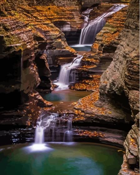Watkins glen state park waterfall painting by numbers.jpeg