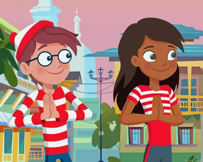Wheres waldo cartoon characters painting by numbers.jpeg