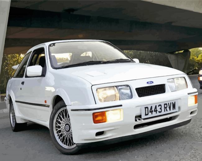 White ford rs car painting by numbers.jpeg