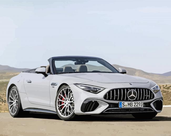 White mercedes sl painting by numbers.jpeg