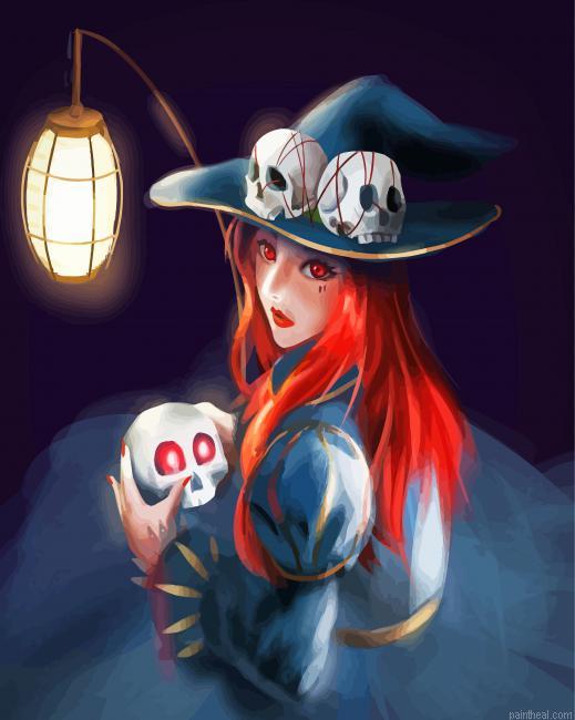 Witch and skull painting by numbers.jpeg