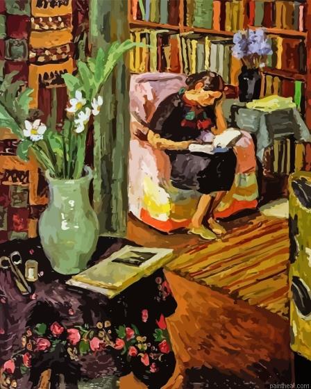 Woman reading book vanessa bell painting by numbers.jpeg