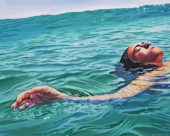 Woman swimming in sea painting by numbers.jpeg