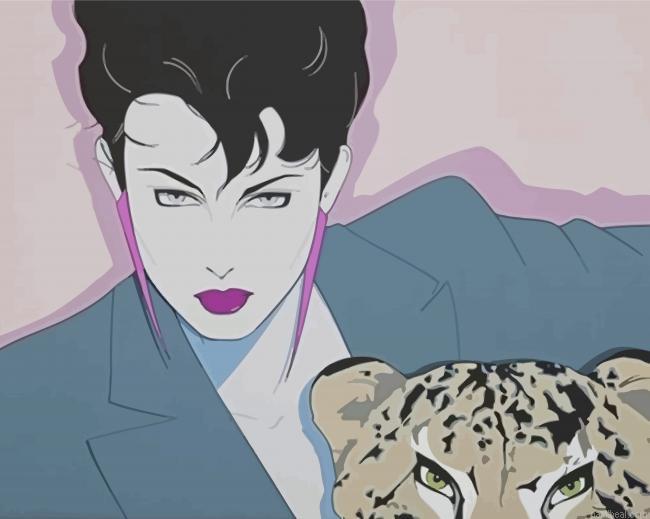 Woman with cheetah by patrick nagel painting by numbers.jpeg