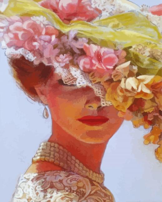 Woman with flowerhat painting by numbers.jpeg