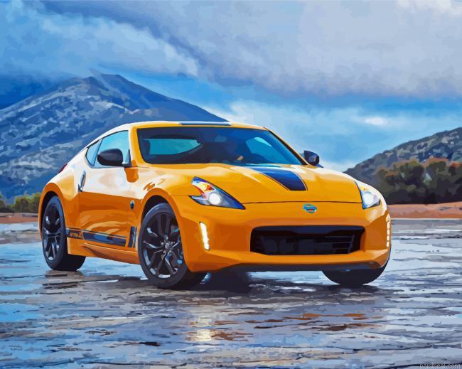 Yellow nissan 370 z painting by numbers.jpeg