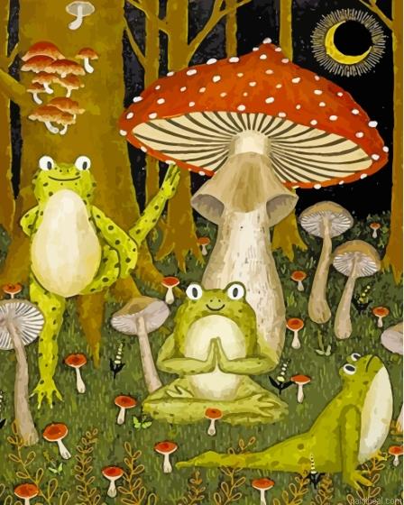 Yoga frogs and mushrooms painting by numbers.jpeg