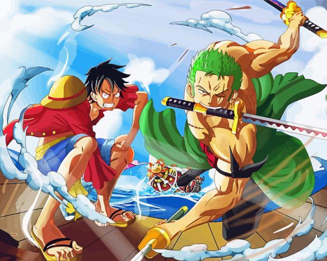 Zoro luffy manga anime painting by numbers.jpeg