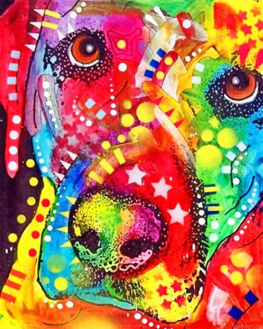 Abstract colorful dog animals painting by numbers.jpeg
