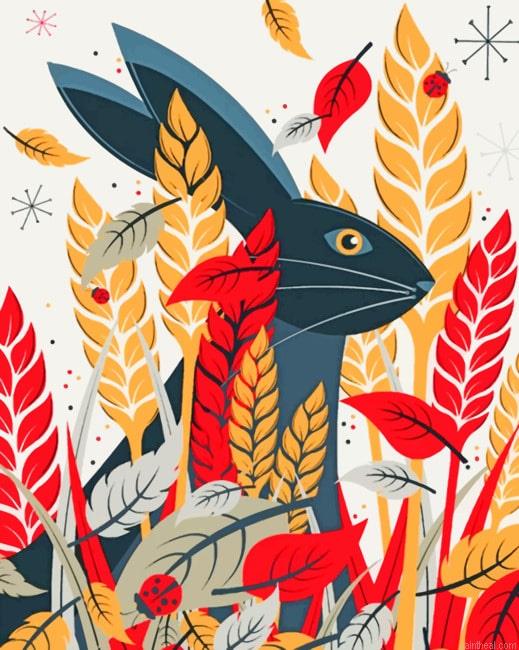 Black rabbit animals painting by numbers.jpeg