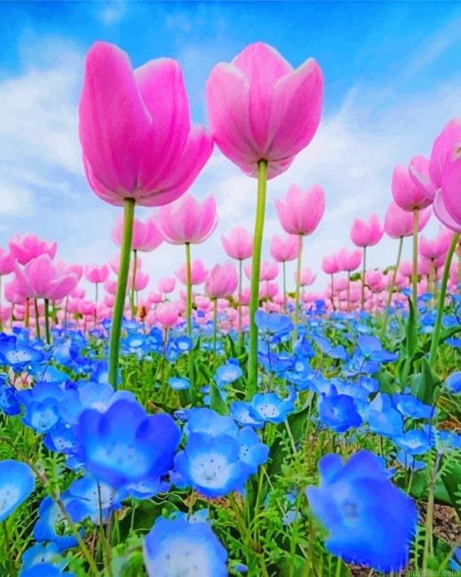 Blue and pink flowers painting by numbers.jpeg