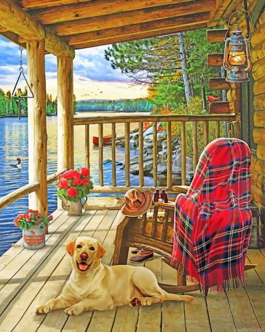 Dog in wooden cabin painting by numbers.jpeg