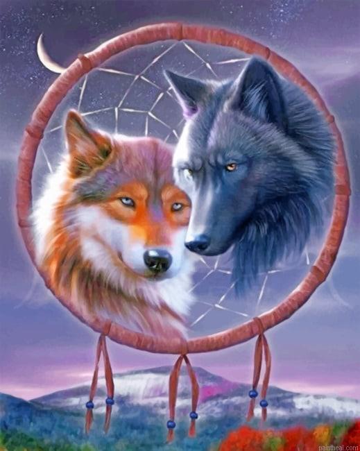 Wolves dream catcher animals painting by numbers.jpeg