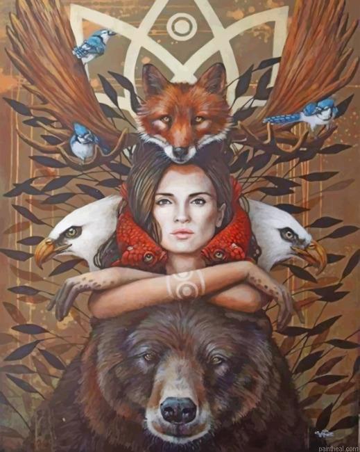 Woman and animals painting by numbers.jpeg