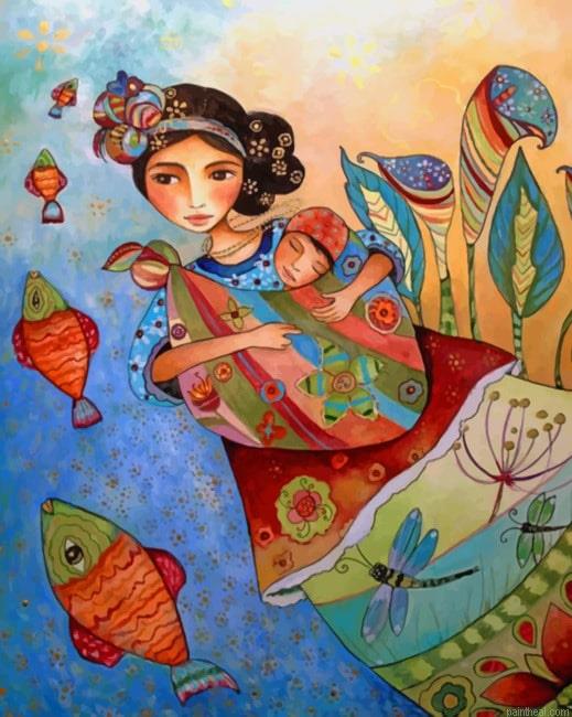 Woman and baby new painting by numbers.jpeg