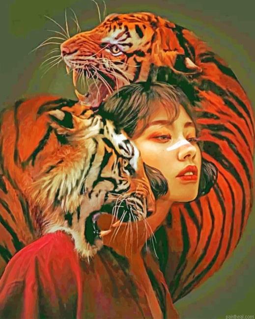 Woman and tigers painting by numbers.jpeg